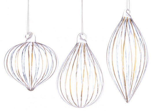 12x Pendentif Or Transp Vt Stripe