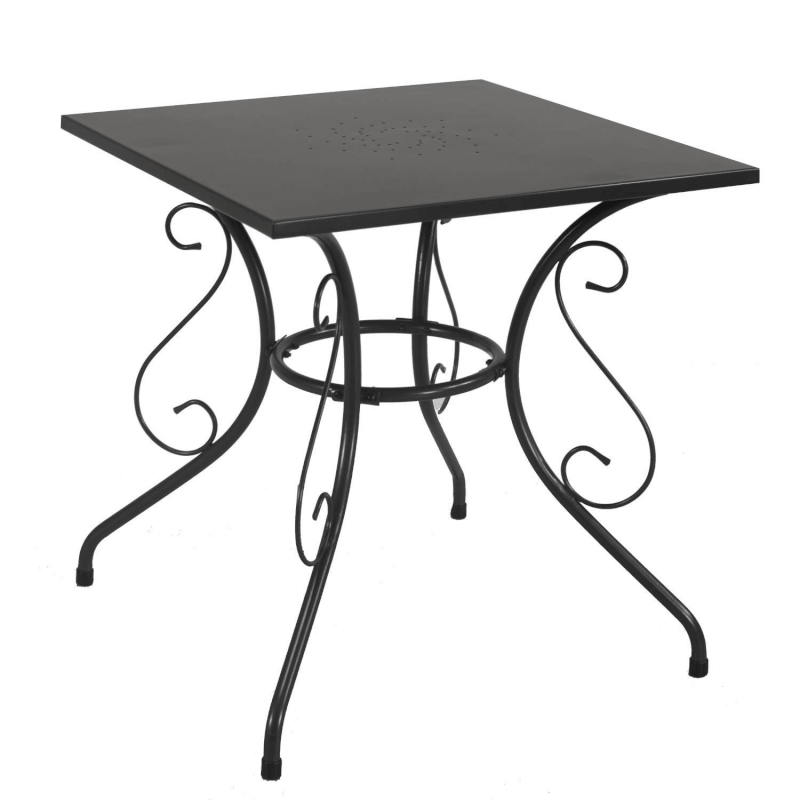 Table ancienne carrée en métal anthracite neuve cm70x70h72