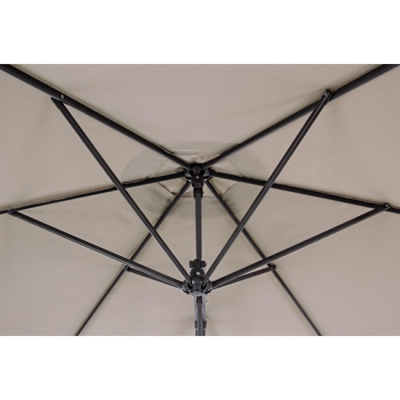 Parasol de jardin avec bras diamètre 300x h253 cm SORRENTO Anthracite-Gris Tourterelle
