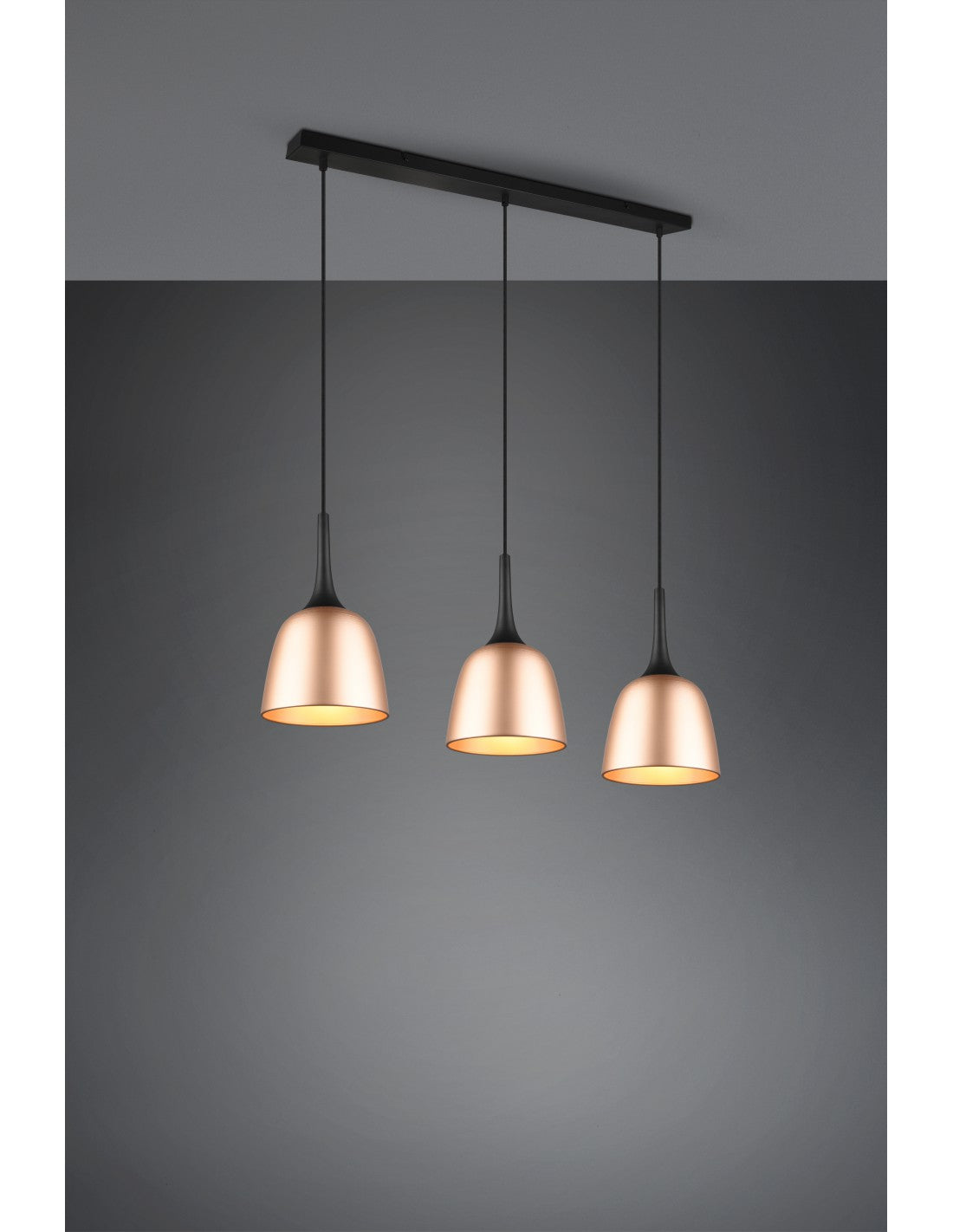 Lustre Linéaire 3 Suspensions Laiton Chiron Trio Lighting