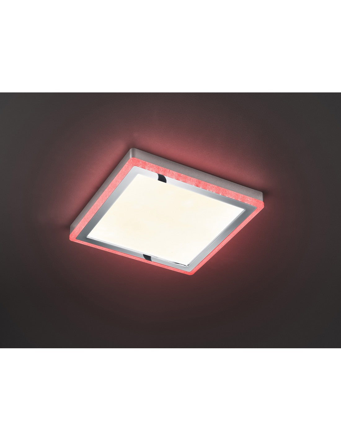 Plafonnier Slide Carré Double LED RGBW Dimmable Blanc 40x40 cm Trio Lighting