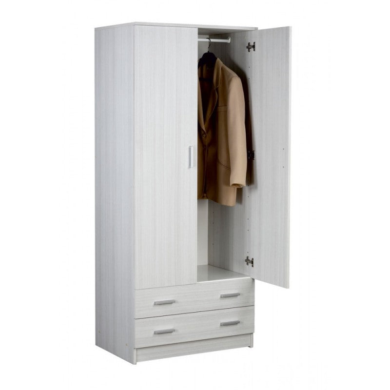 Armoire polyvalente avec deux portes et deux tiroirs Eucalyptus 77x52x h182 cm