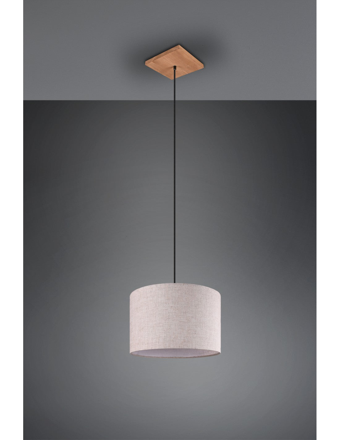 Suspension Elmau 1xE27 Abat-jour Nickel Et Sable Ø35 cm Trio Lighting