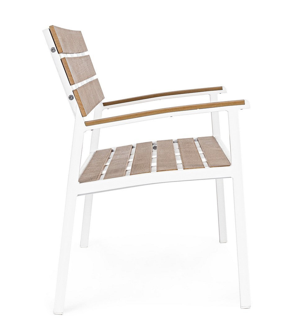 Banc salon de jardin blanc Isak
