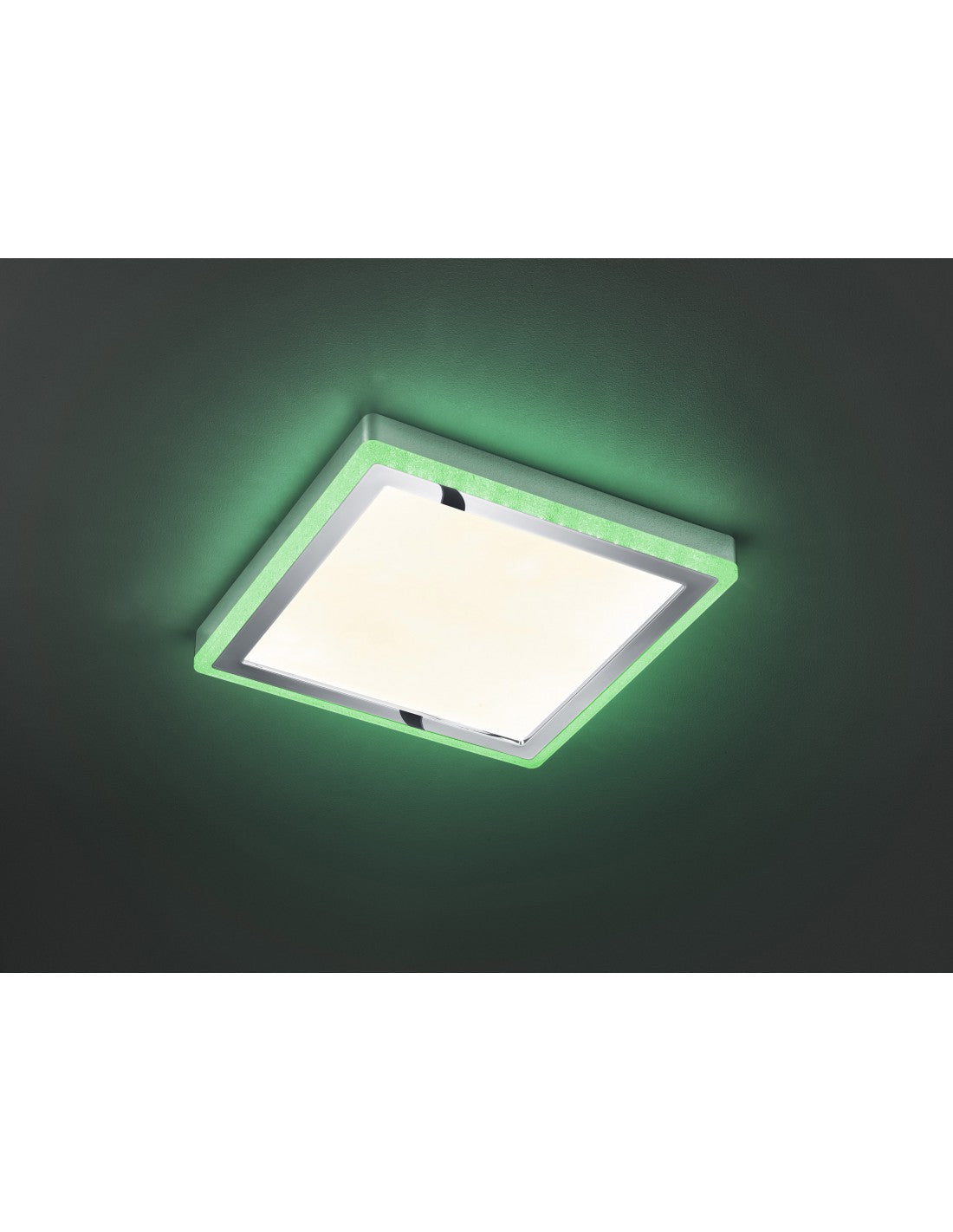 Plafonnier Slide Carré Double LED RGBW Dimmable Blanc 40x40 cm Trio Lighting