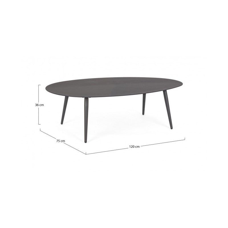RIDLEY Table basse d'extérieur aluminium anthracite 120x75x h36 cm