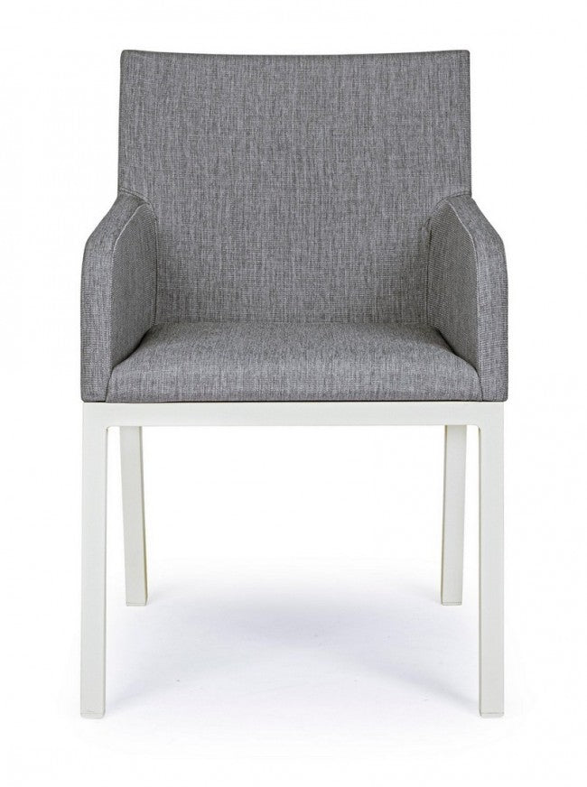 Chaise en aluminium peint par poudrage gris 55x62x82h cm