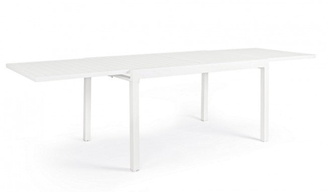 Table en aluminium Pelagius 135-270X90 blanc Yk11