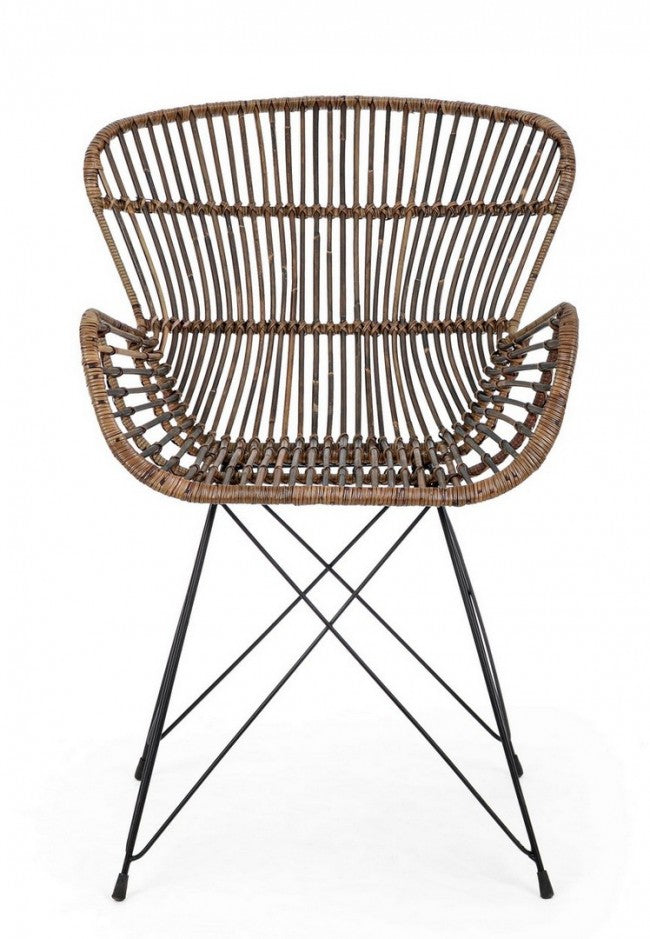 Fauteuil rustique en fibres naturelles Ventrus Croco