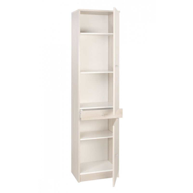 Armoire polyvalente avec deux portes et un tiroir Blanc 46x34x h183 cm