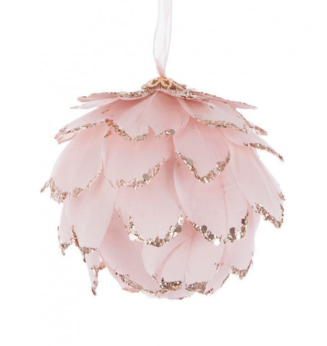 12x Boule de Plumes Karol C-Glitter Rose D80