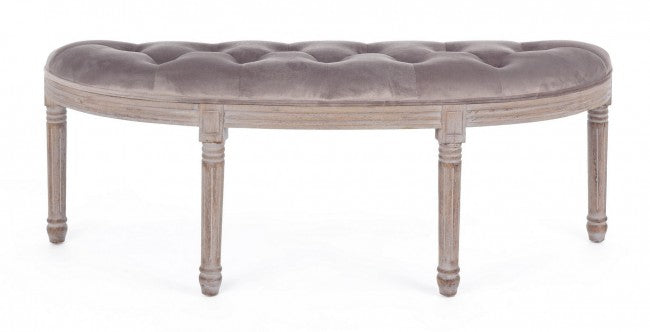 Banc Tilde gris tourterelle en velours de style classique