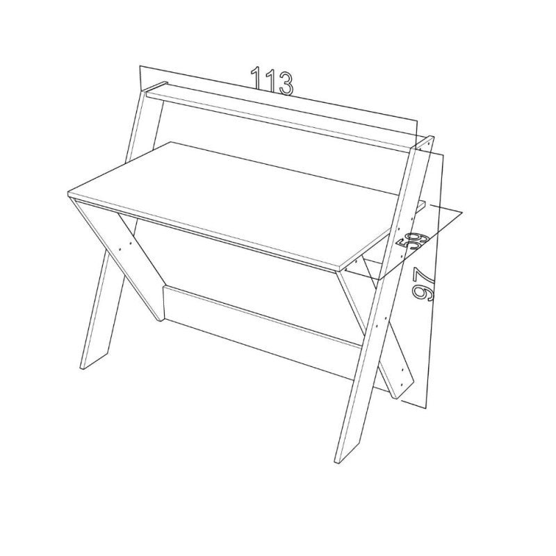 Scrivania stile scandinavo naturale bianco Alixus 113x59xh.97 cm EFFEZ