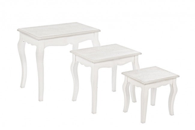 Ensemble classique de 3 tables basses Clorine en bois