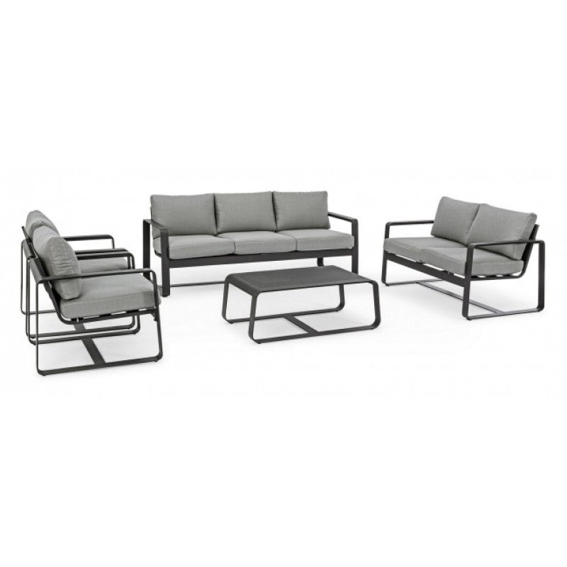 Fauteuil de jardin en aluminium anthracite MERRIGAN YK13 74x78x h84 cm