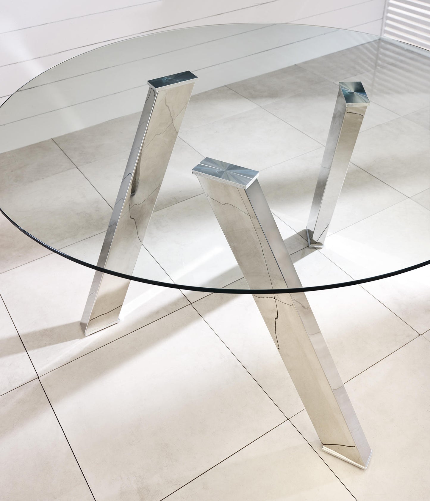 Table fixe en verre trempé transparent 120x75h cm