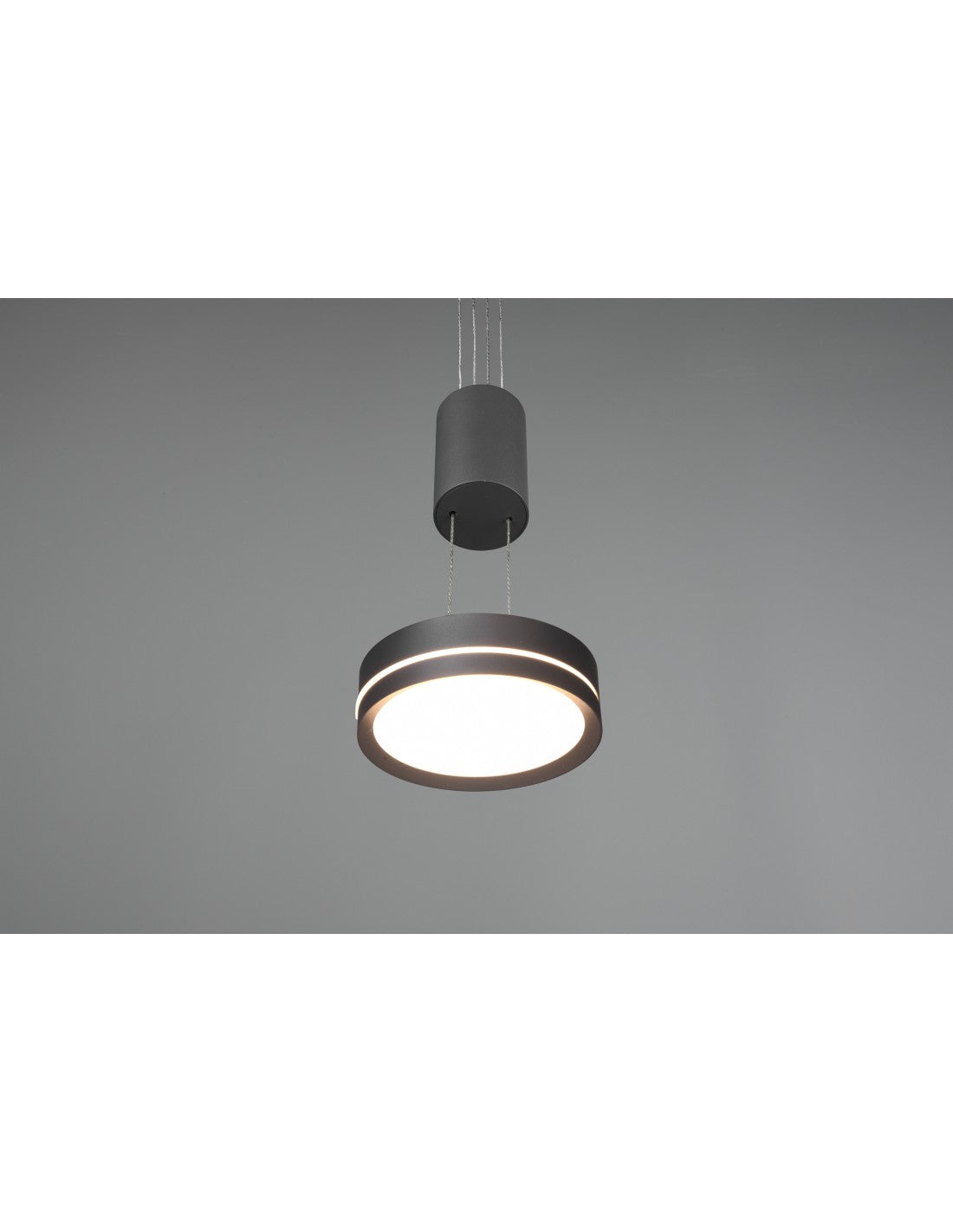 Franklin Anthracite Luminaire suspendu à LED intégré avec suspension à disque Trio Lighting