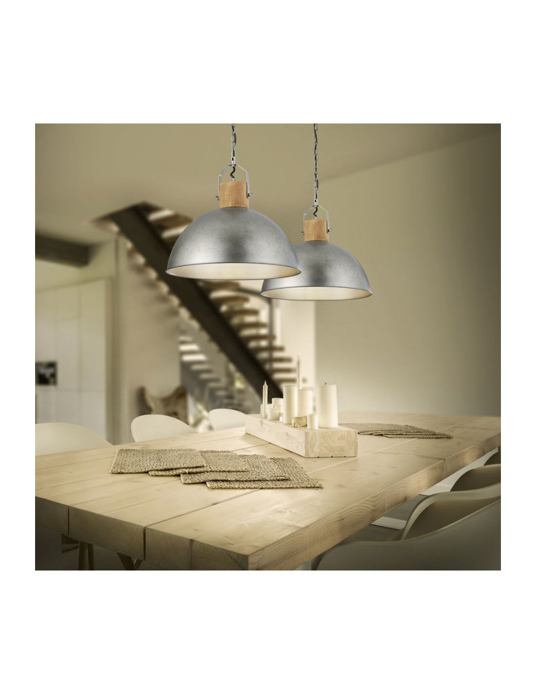 Insustrial Delhi Suspension Dôme Nickel Métallisé Ø45 cm Trio Lighting