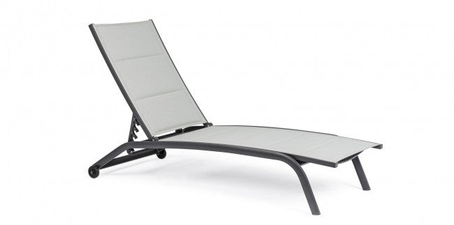 Bain de soleil Cléopas en aluminium anthracite à roulettes