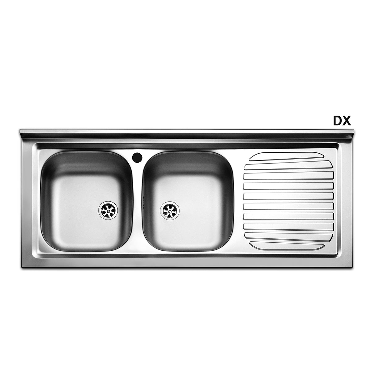 Évier à poser en acier inoxydable avec 2 cuves