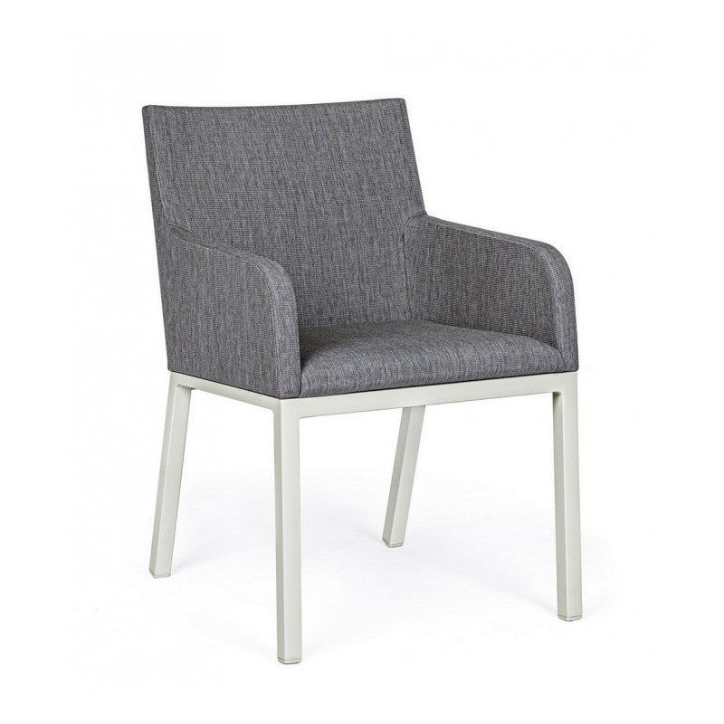 Chaise en aluminium peint par poudrage gris 55x62x82h cm