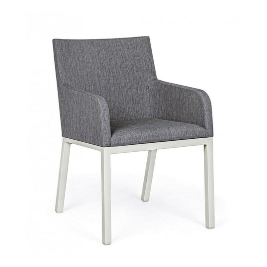 Chaise en aluminium peint par poudrage gris 55x62x82h cm