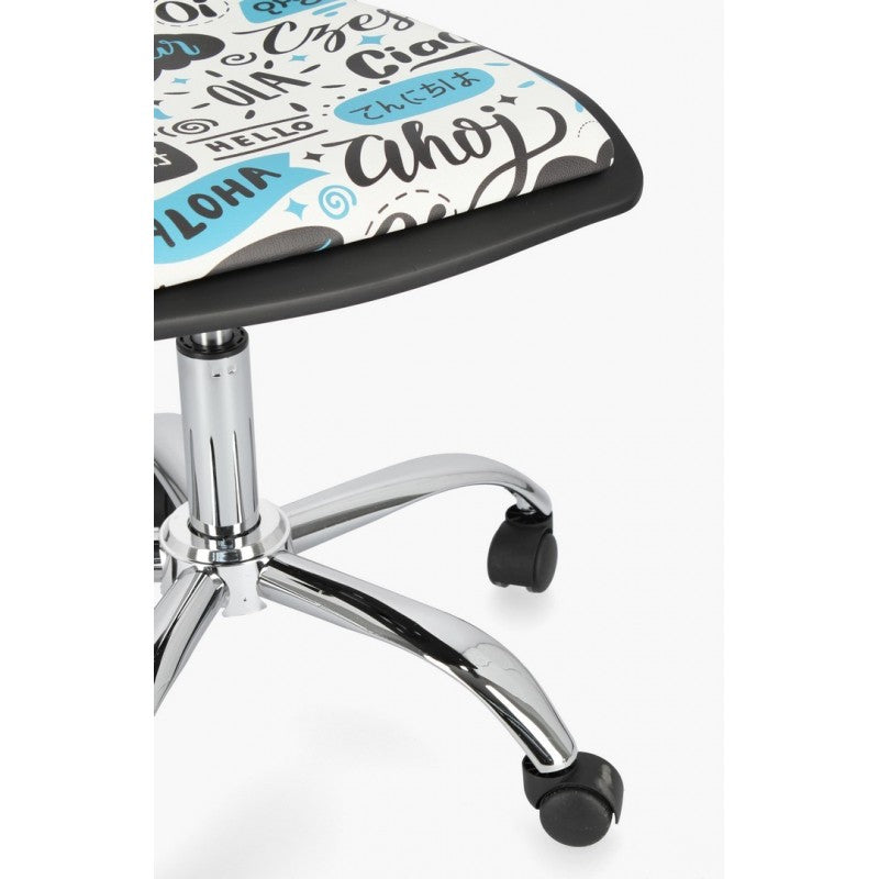 Chaise de bureau Young Hello en acier simili cuir 42,5 x 40 x 87 cm