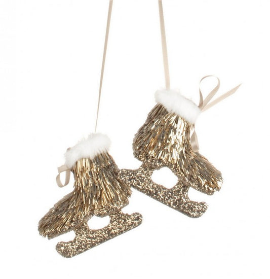 4x pendentif patin doré Essence