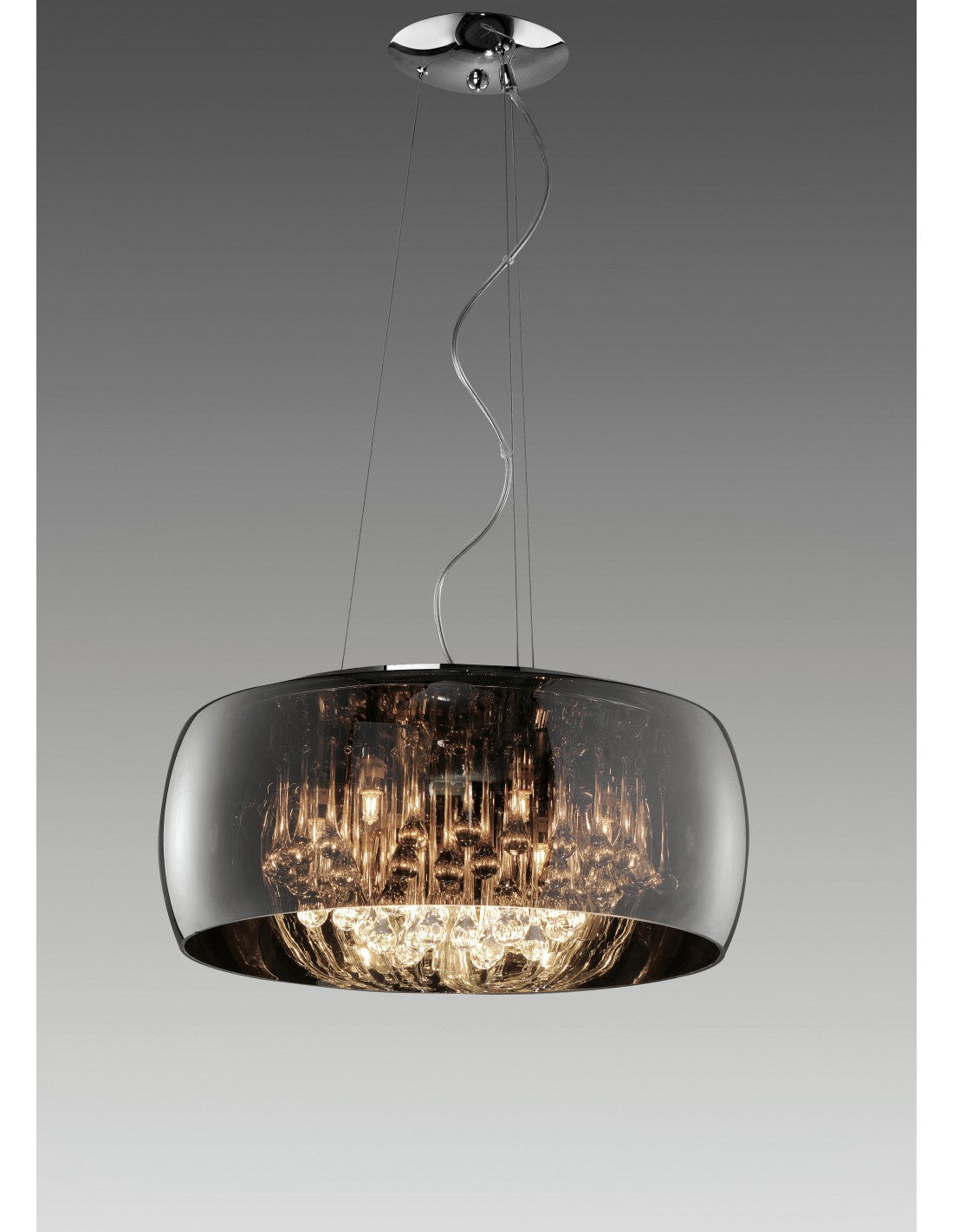 Suspension Steam, Verre Chrome et Suspensions Ø50 cm Trio Lighting