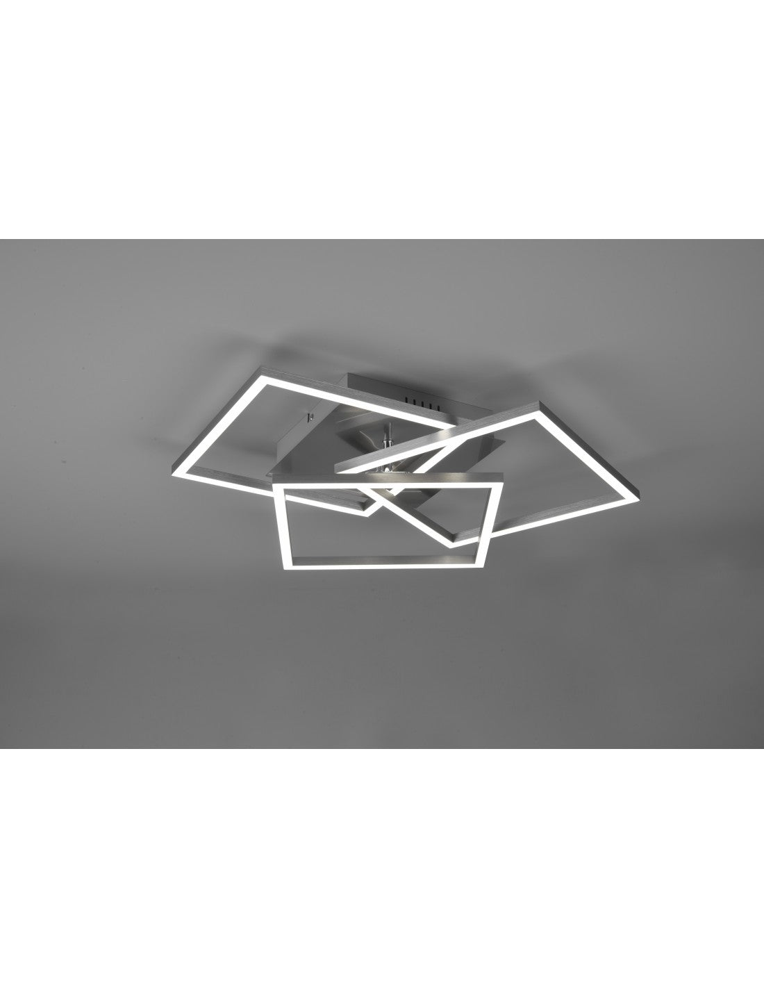 Plafonnier 3 Carrés Réglables Variateur LED Mobile Nickel Trio Lighting