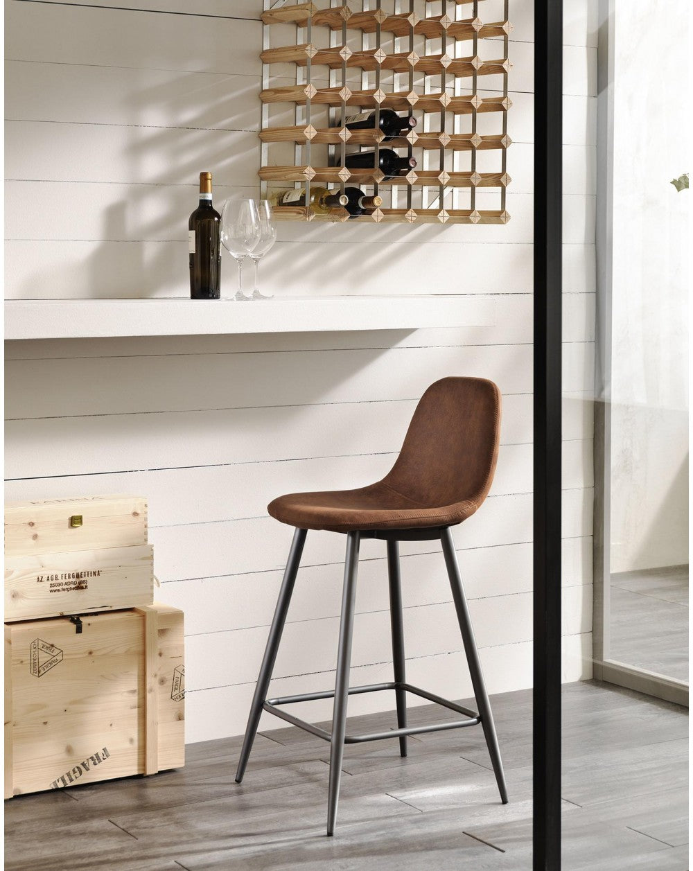 2x Tabouret Brigitte STS en simili cuir