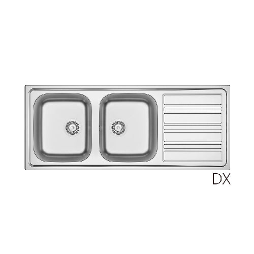 Évier encastrable inox LS06 120x50 cm avec égouttoir à droite