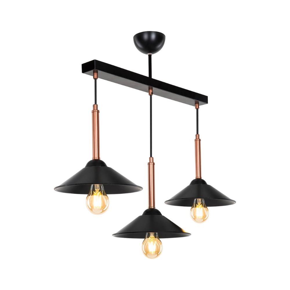 Suspension Mandarin MDL4221 avec abat-jour en métal noir