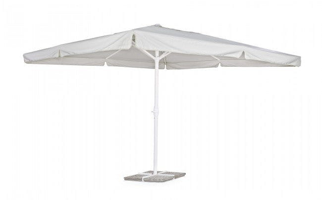 Parasol Alghero en aluminium gris clair blanc
