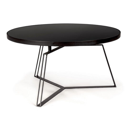Table basse en métal noir style design Ø70a - 38h