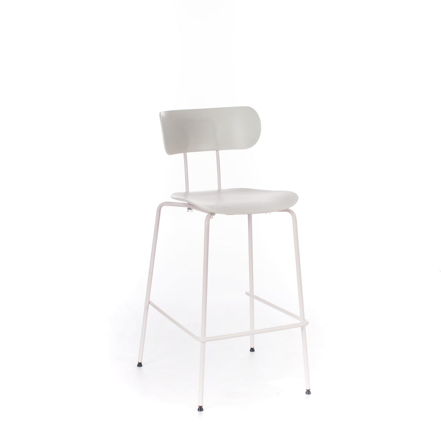 4x Tabouret en polypropylène avec assise blanche
