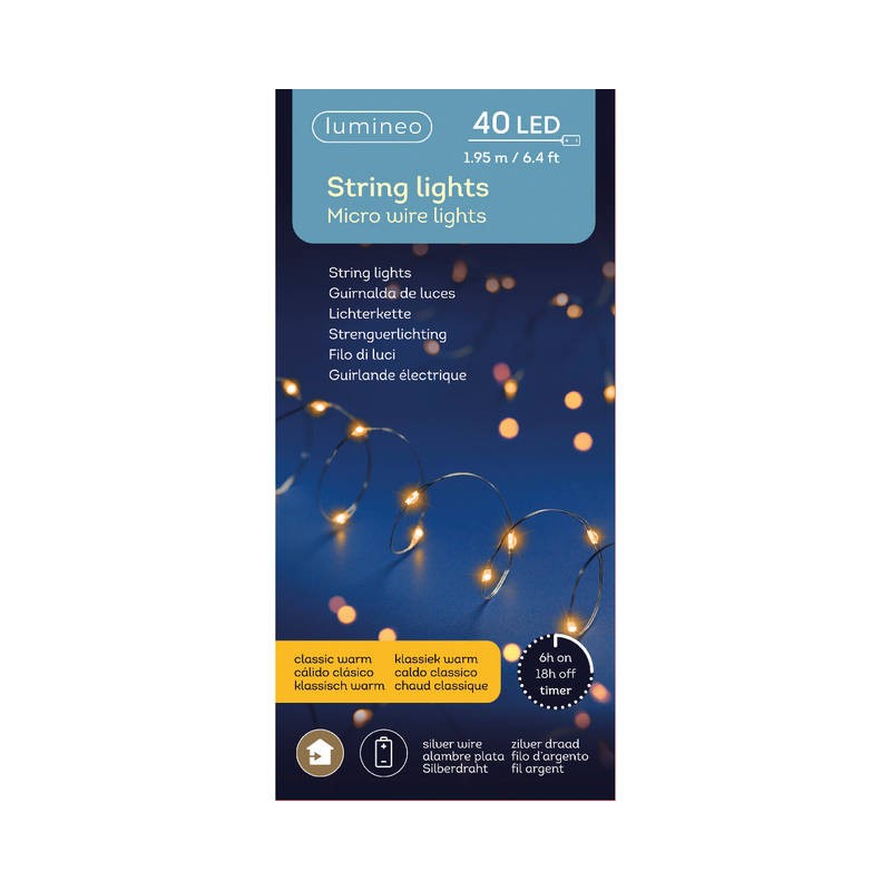 Guirlande Microled 40 Lumières Intérieures Blanc Chaud