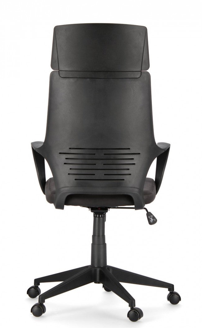 Fauteuil de bureau en tissu Damon avec dossier haut noir