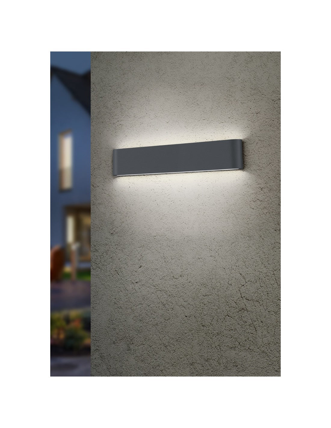 Thames II Applique Rectangulaire Led Double Lumière IP54 Anthracite L46 cm Trio Lighting