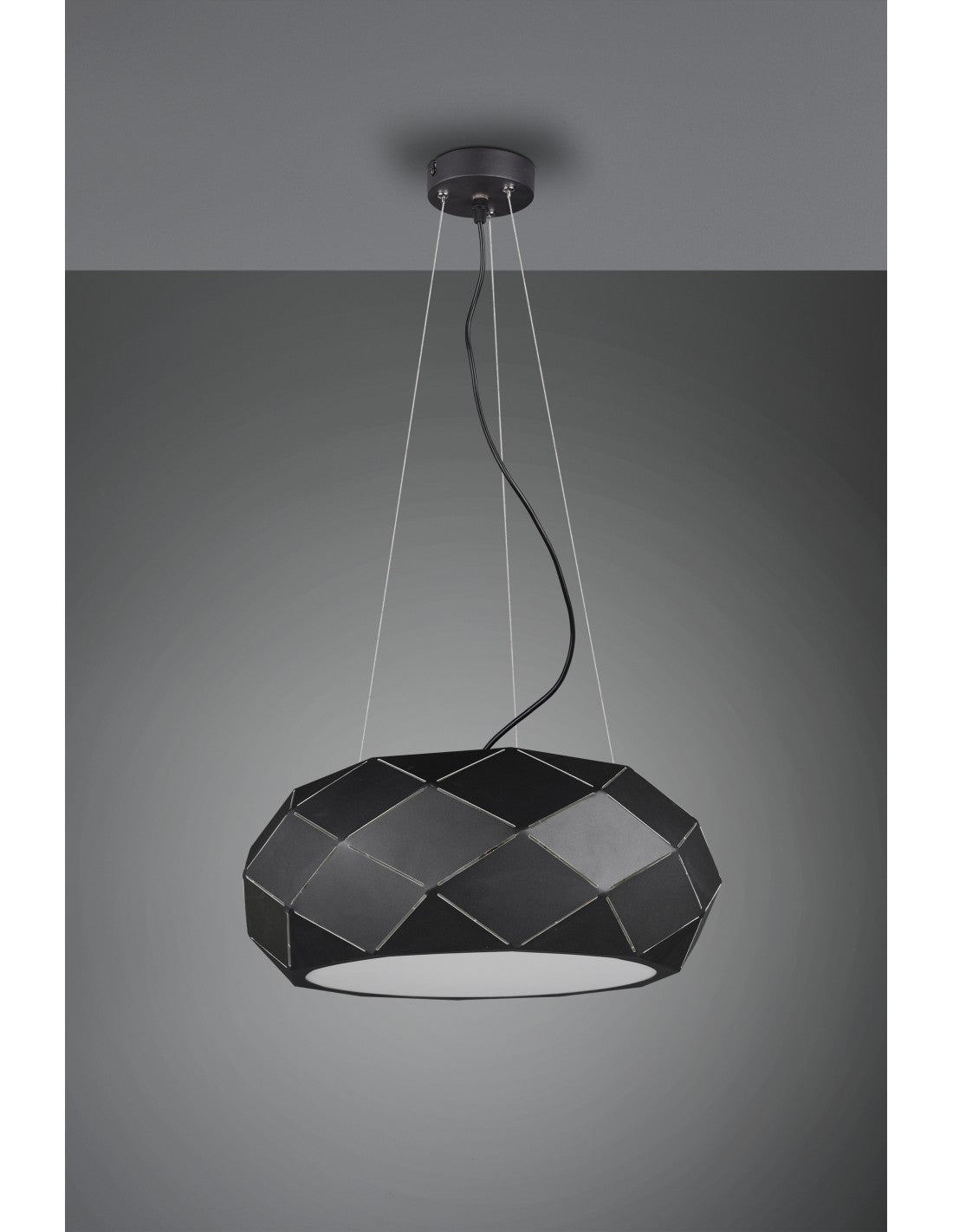 Suspension 3xE27 Zandor Noir Ø50 cm Trio Lighting