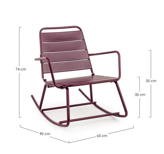 Fauteuil à bascule Bizzotto Lillian bordeaux