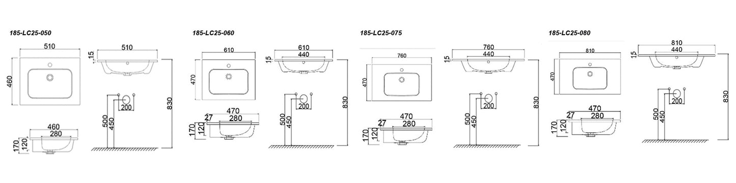 Console en céramique mod. LC25 - Design compact et raffiné