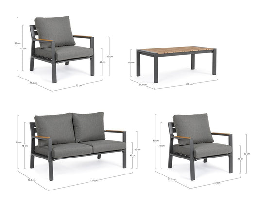 Salon de jardin Ernst anthracite