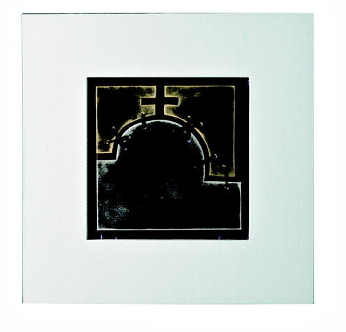 Huile sur toile multicolore et cadre en bois 80x80cm