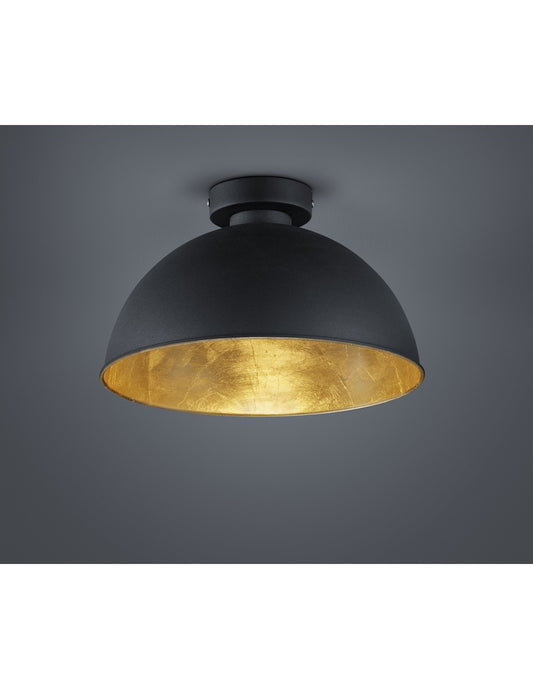Plafonnier Jimmy Dome 1xE27 Noir Et Doré Ø31 cm Trio Lighting