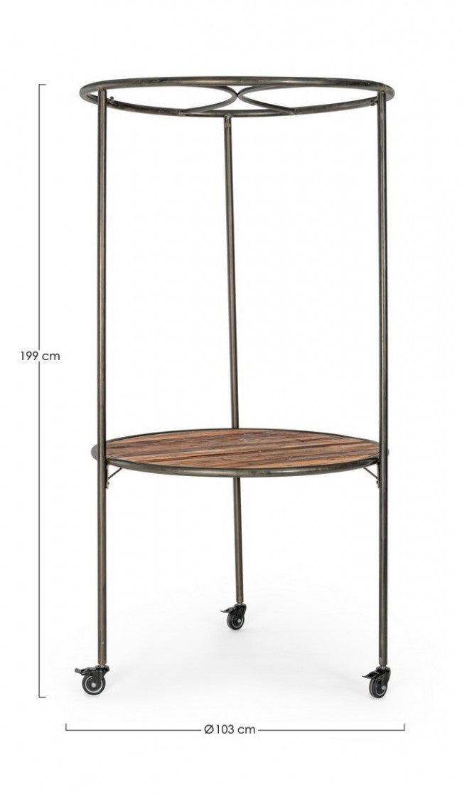 Présentoir industriel avec toit et roues D103X199h cm