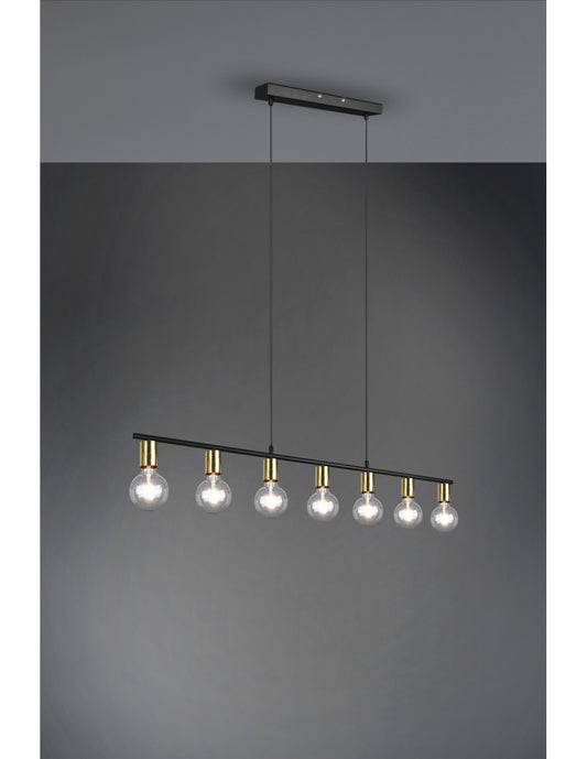 Suspension 7xE27 Vannes Laiton L110 cm Trio Lighting