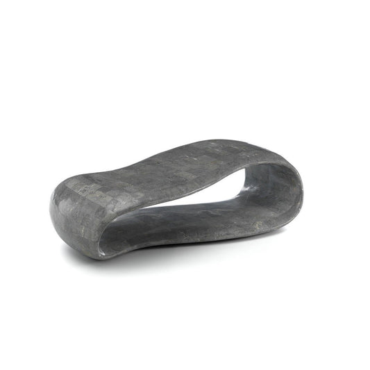 Table basse moderne en pierre grise 123 x 60 xh 34 cm