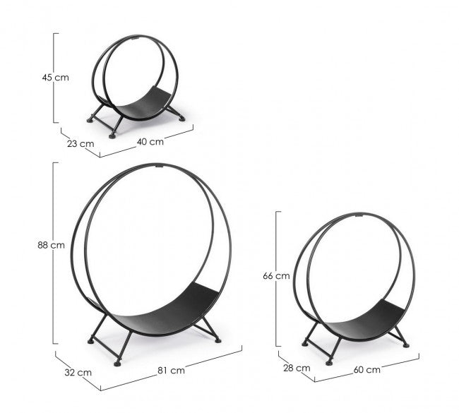 Lot de 3 supports à bois Efesto