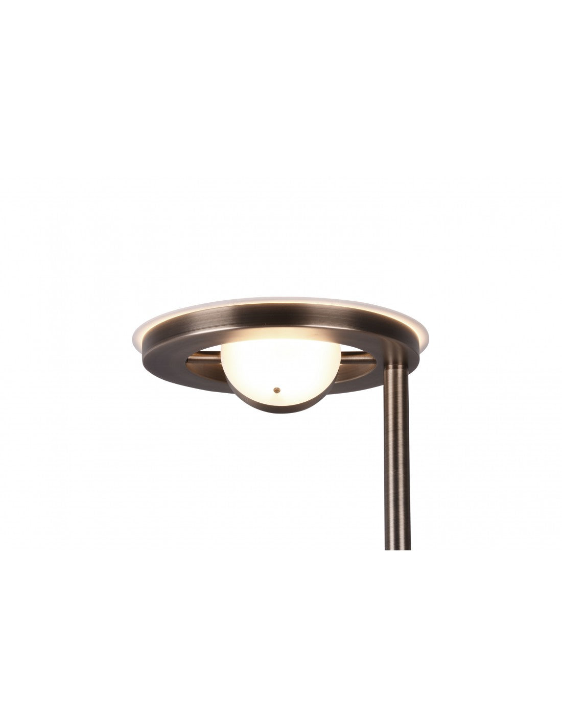 Lampadaire LED moderne avec spot de lecture à intensité variable Barrie Brass Trio Lighting